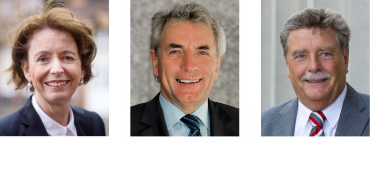 Henriette Reker | Oberbürgermeisterin der Stadt Köln a.D. | (links) Jürgen Roters | Oberbürgermeister der Stadt Köln a.D | (Mitte) Dr. h.c. Fritz Schramma | Oberbürgermeister der Stadt Köln a.D. | (rechts)